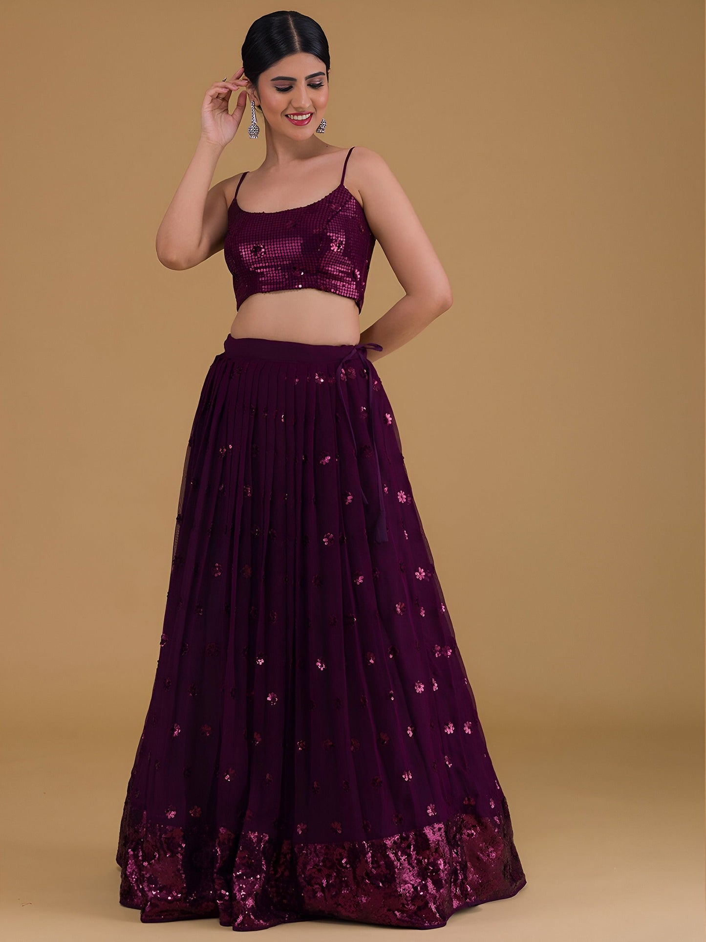 Jhilmil Jhaalar Georgette Lehenga