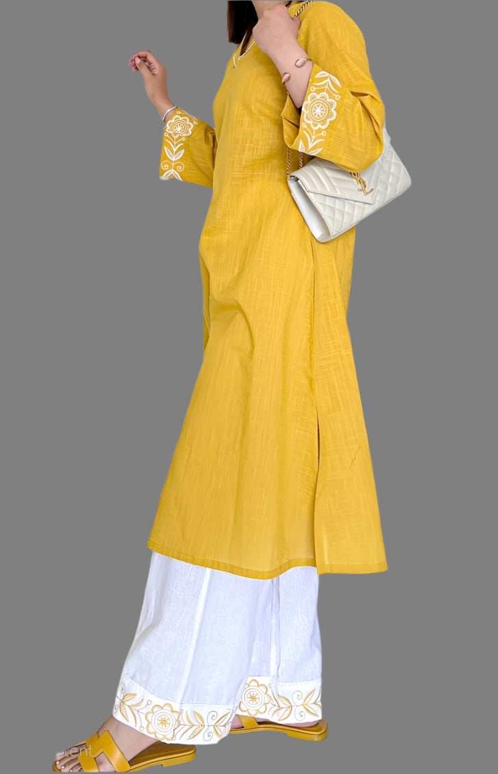 Haldi Chandni Cotton Kurti Set