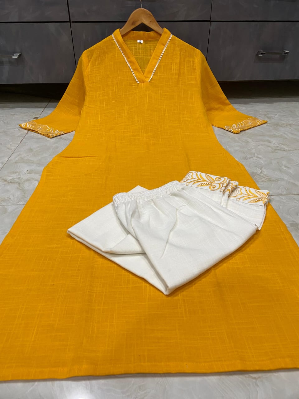 Haldi Chandni Cotton Kurti Set
