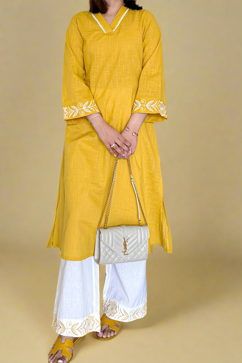 Haldi Chandni Cotton Kurti Set