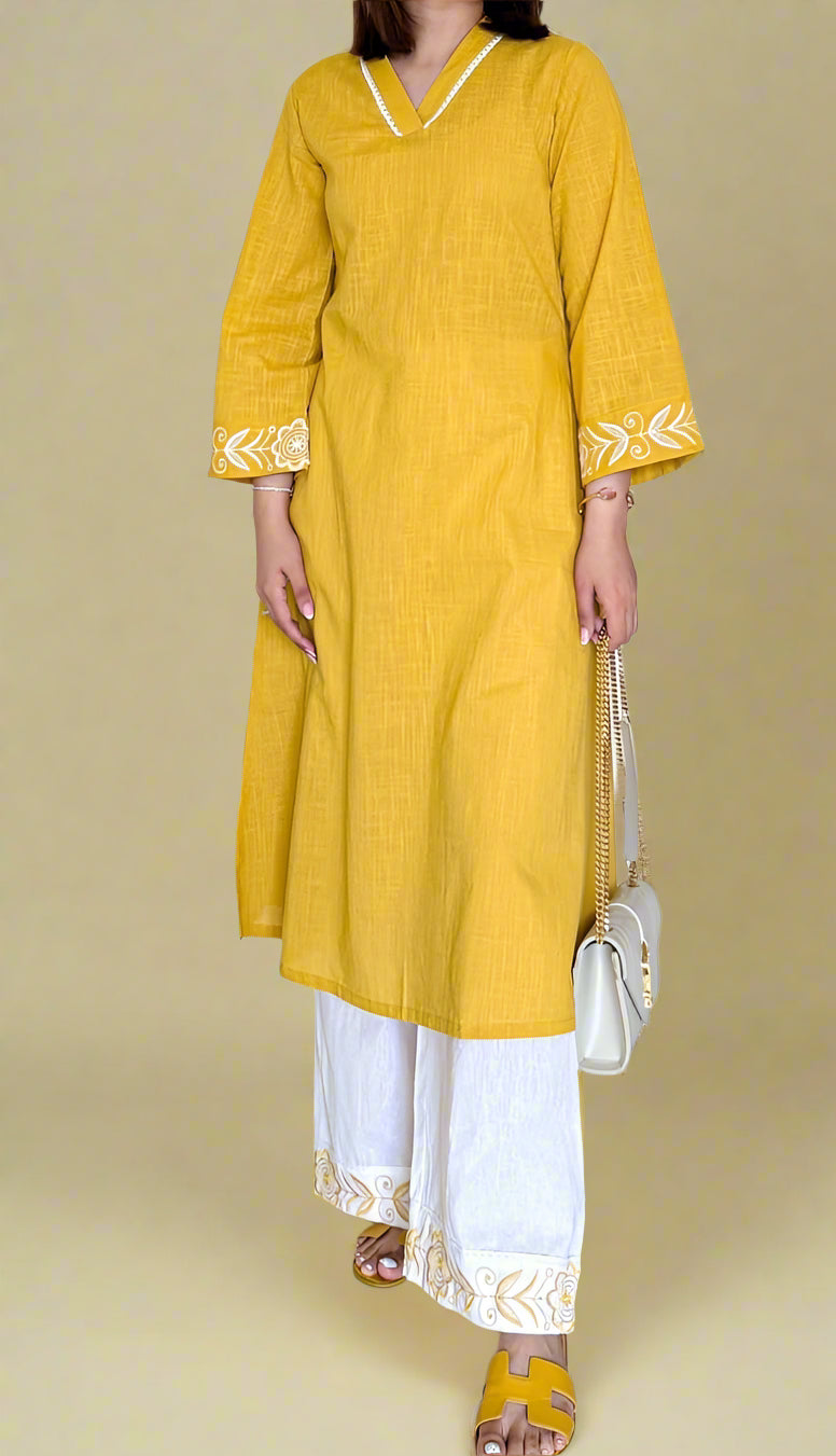 Haldi Chandni Cotton Kurti Set