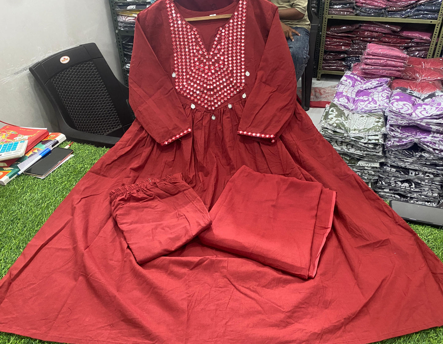 Flower kite Cotton Kurti Set