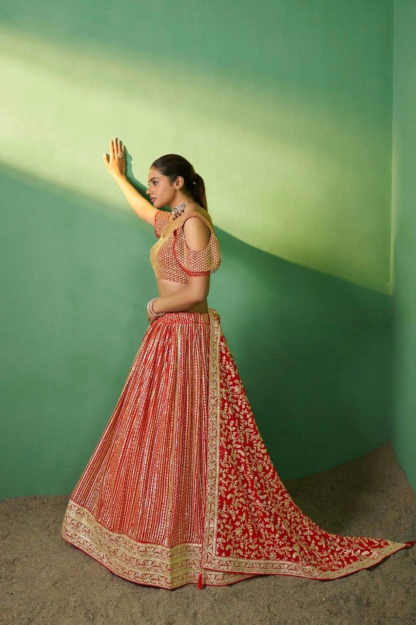 Noor-e-Subah Georgette Lehenga