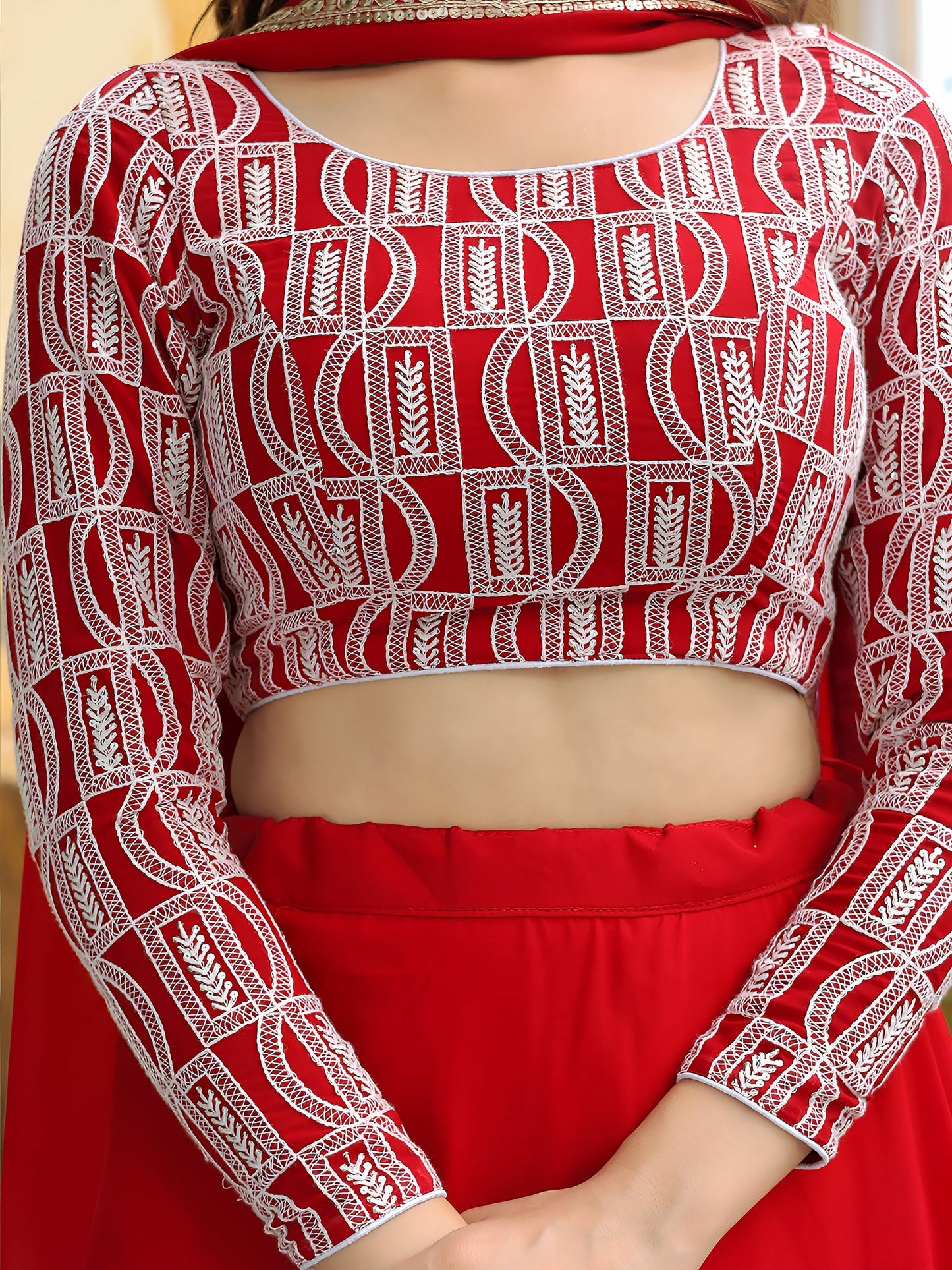 The Rose Courtyard Georgette Lehenga