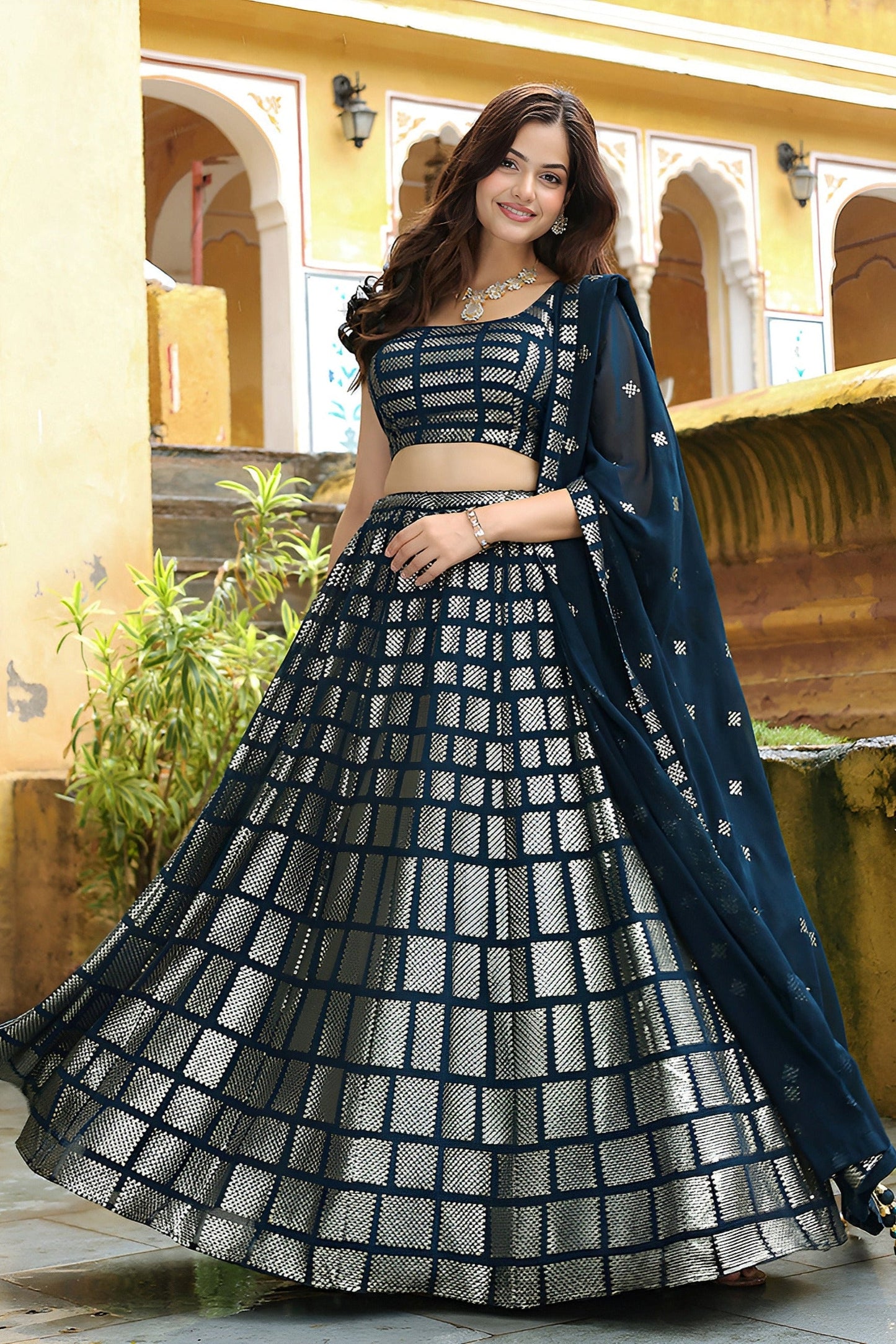 Sitaron ki Raah Georgette Lehenga