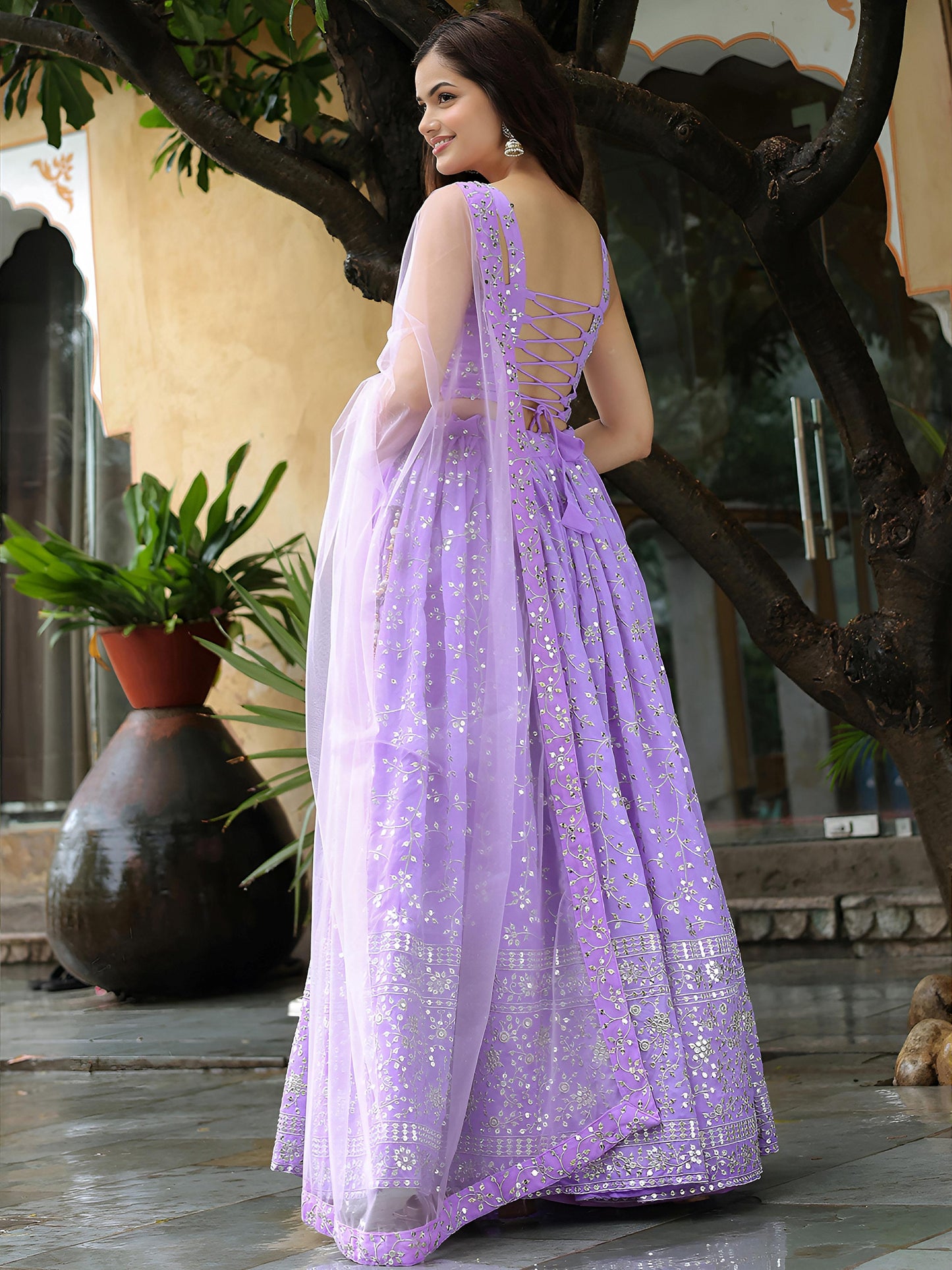 Sunehri Kiran Georgette Lehenga