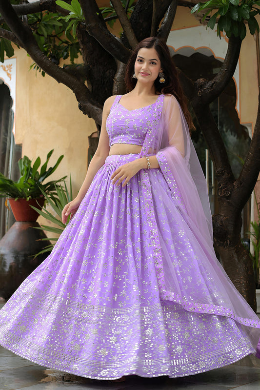 Sunehri Kiran Georgette Lehenga
