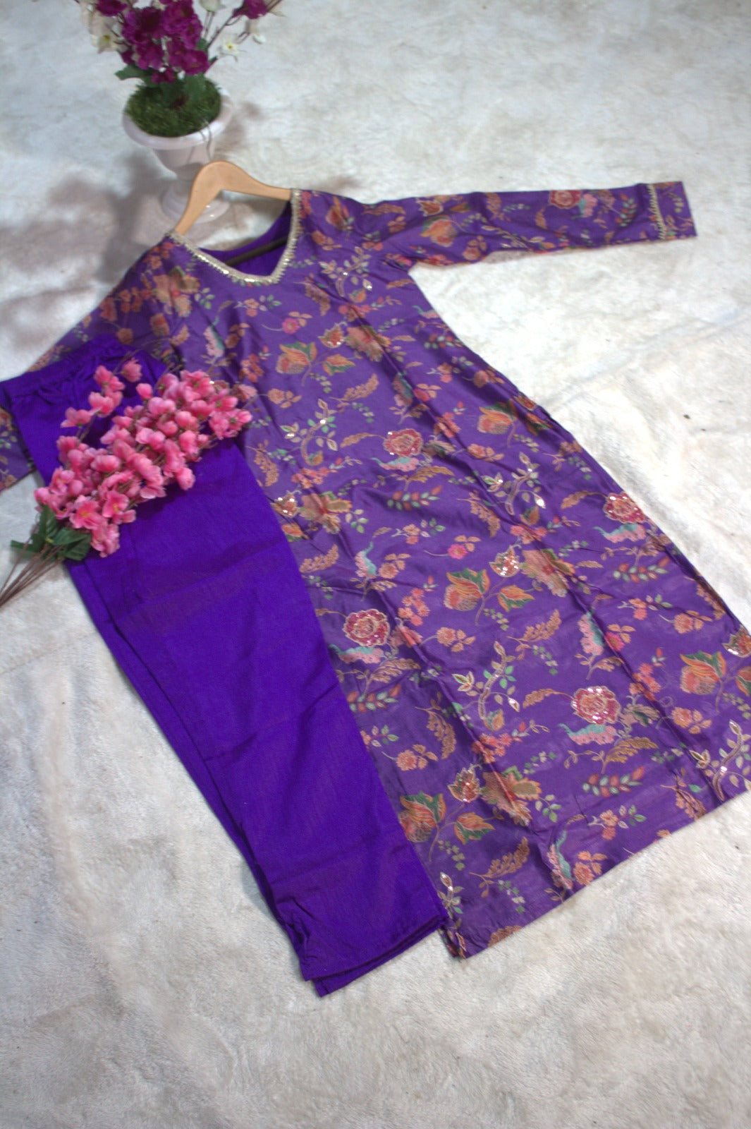 Sitara’s Spark Silk Kurti Set