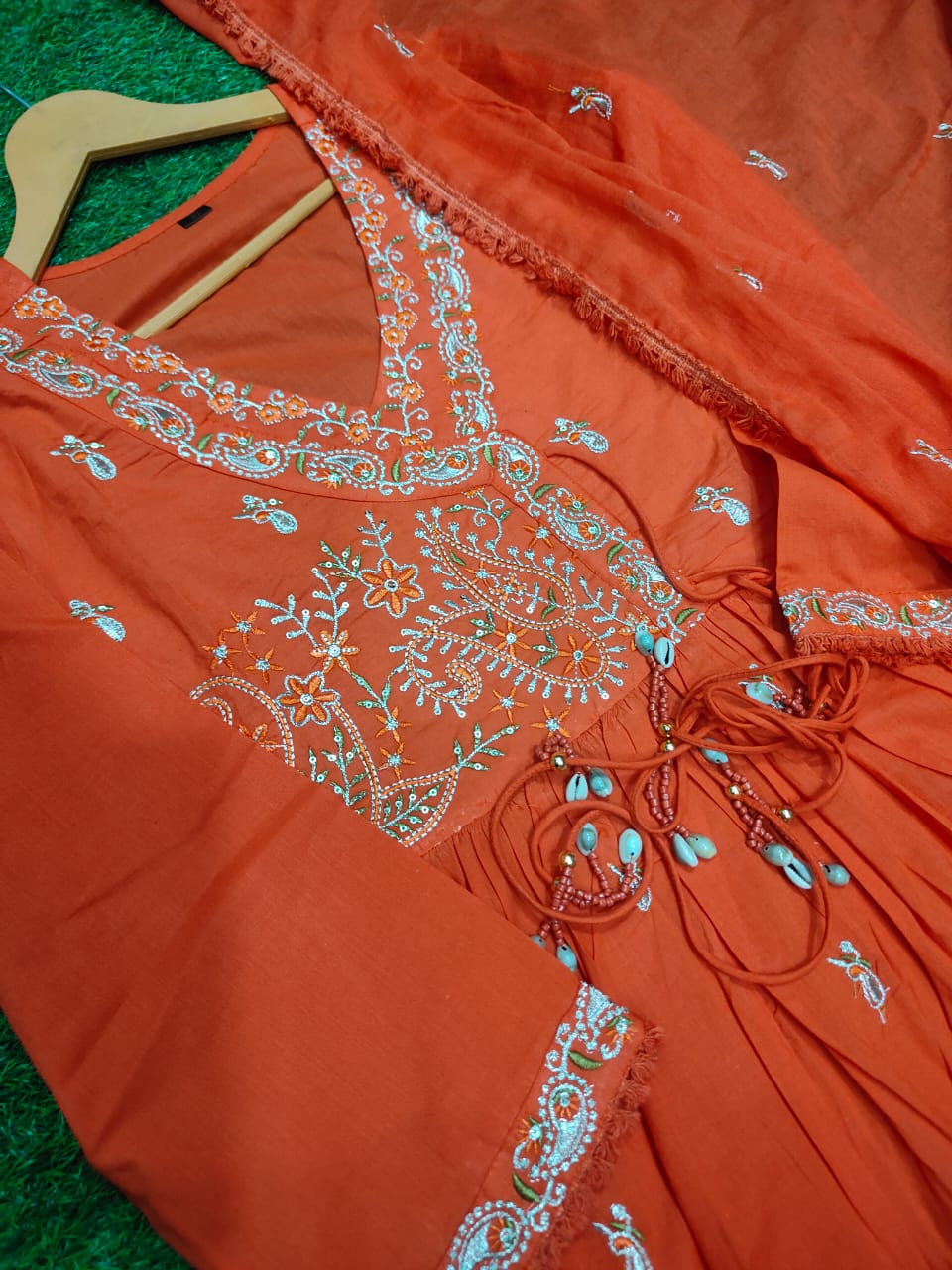 Dawn Drizzle Cotton Kurti Set