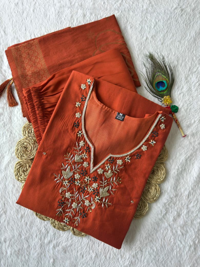 Lotus Echo Silk Kurti Set