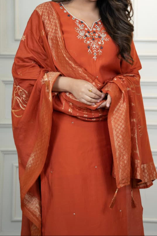 Lotus Echo Silk Kurti Set