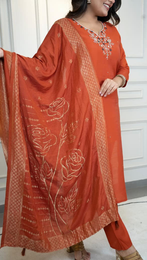 Lotus Echo Silk Kurti Set