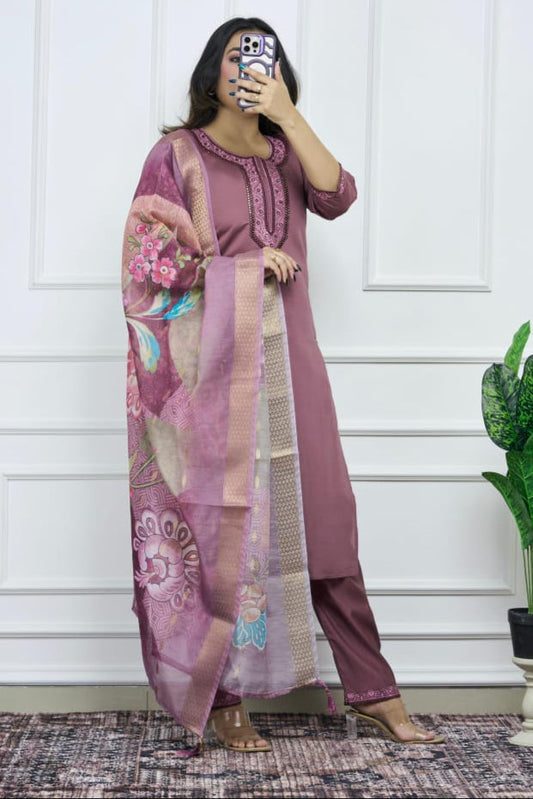 Tulip Tale Silk Kurti Set