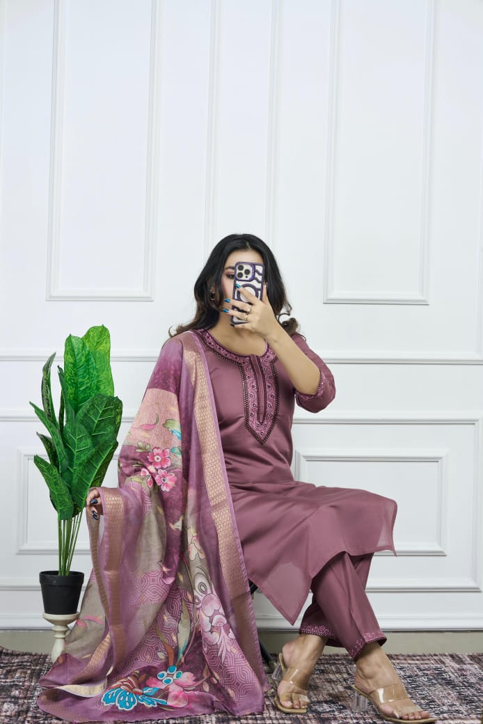 Tulip Tale Silk Kurti Set