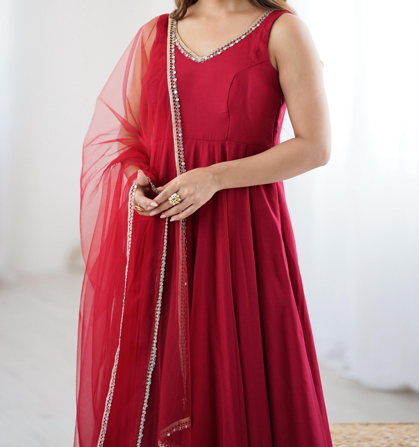 Soul in Shine Chanderi Silk Gown Set