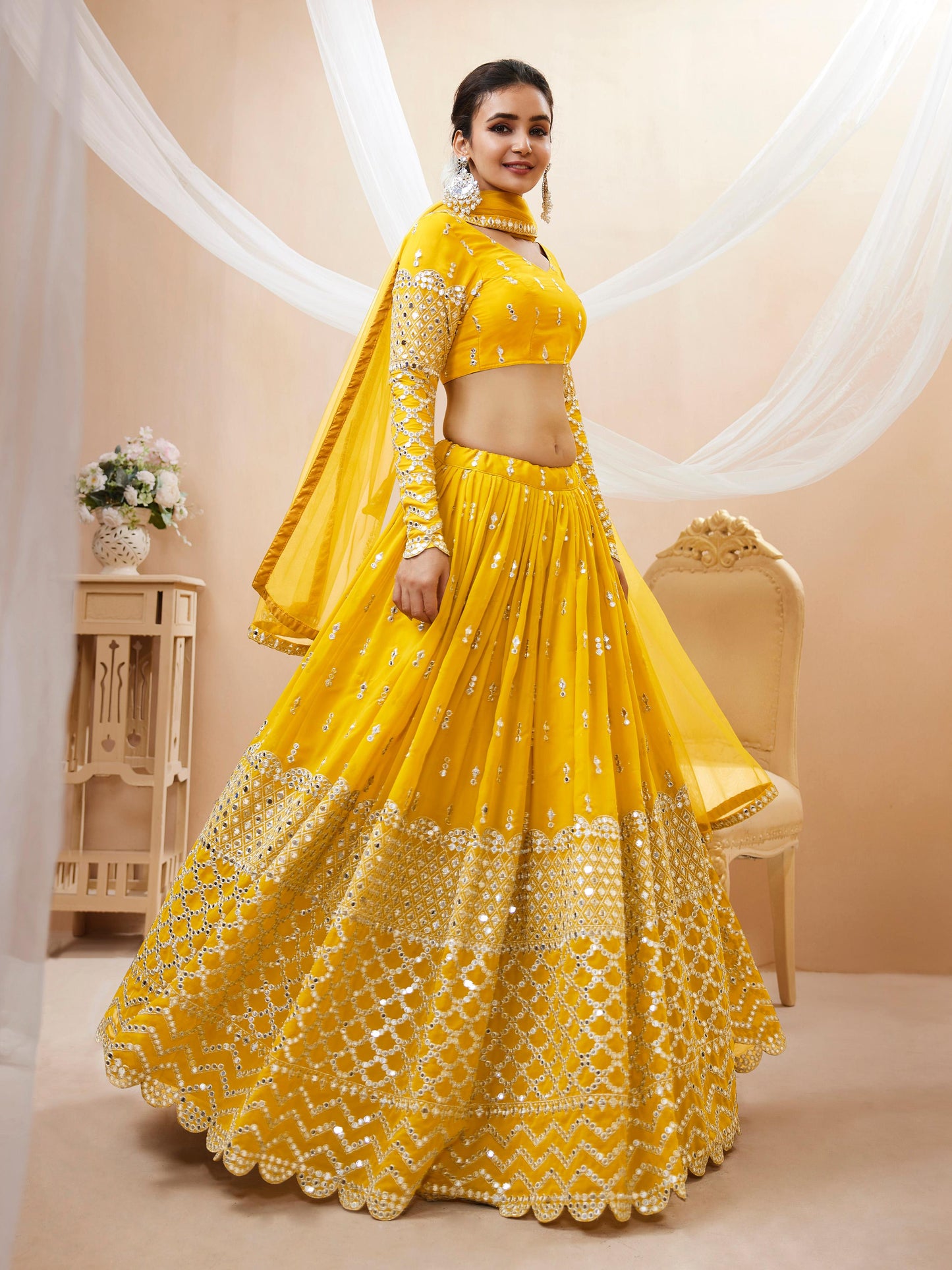 Peaceful Light Georgette Lehenga