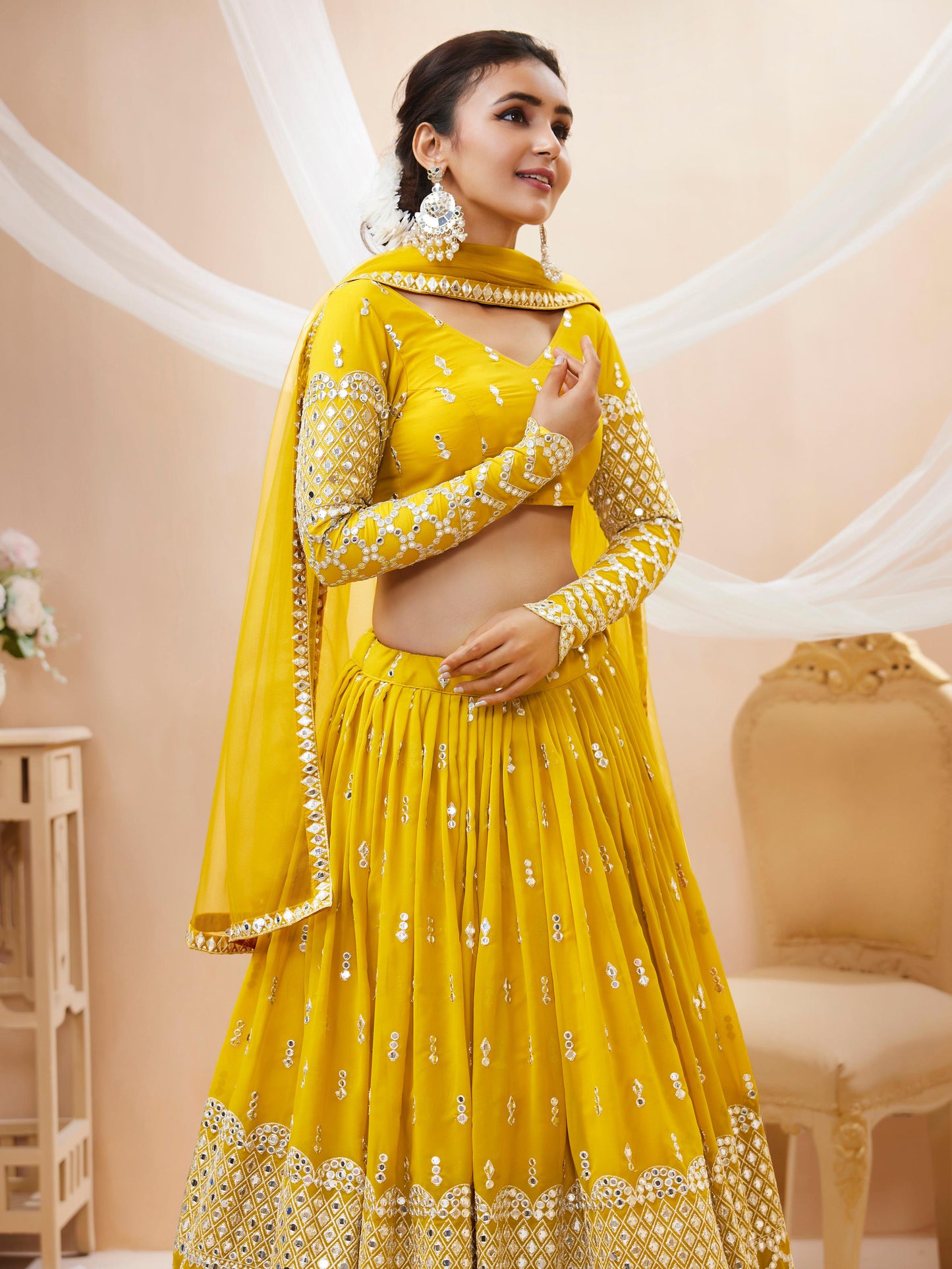 Peaceful Light Georgette Lehenga
