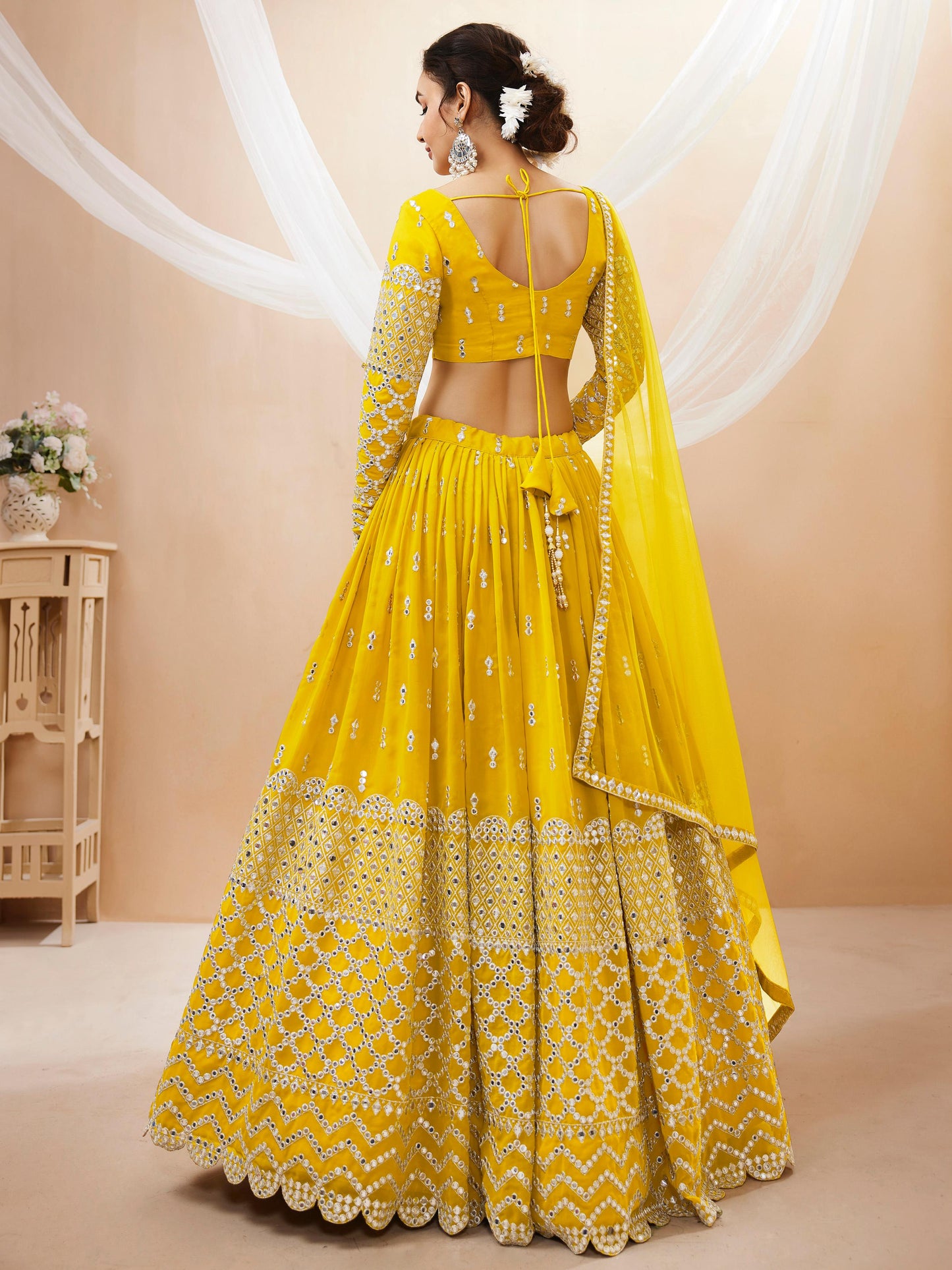 Peaceful Light Georgette Lehenga