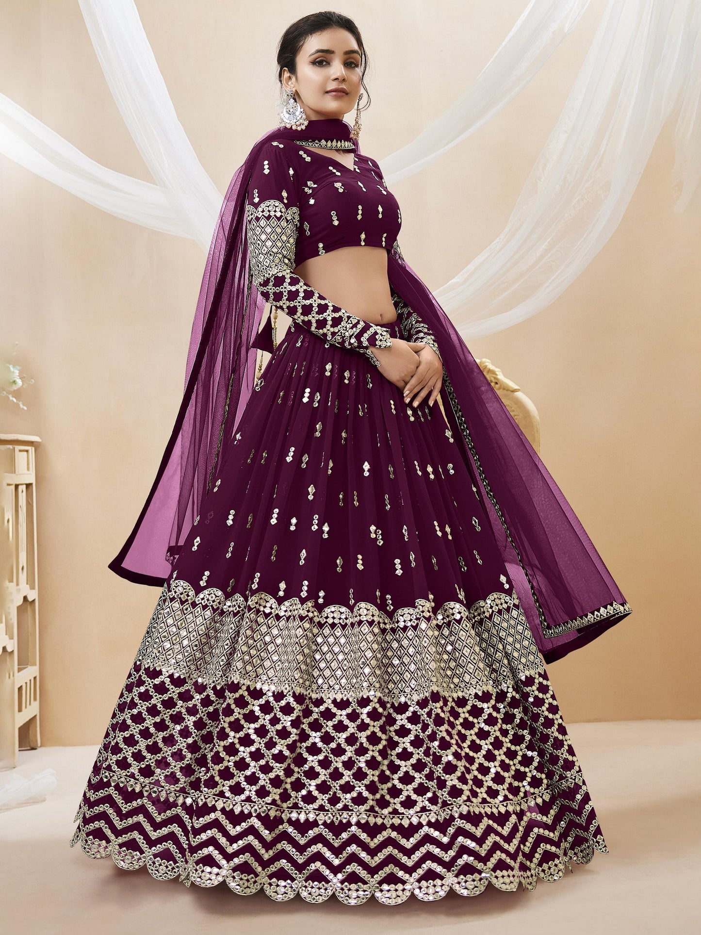 Peaceful Light Georgette Lehenga