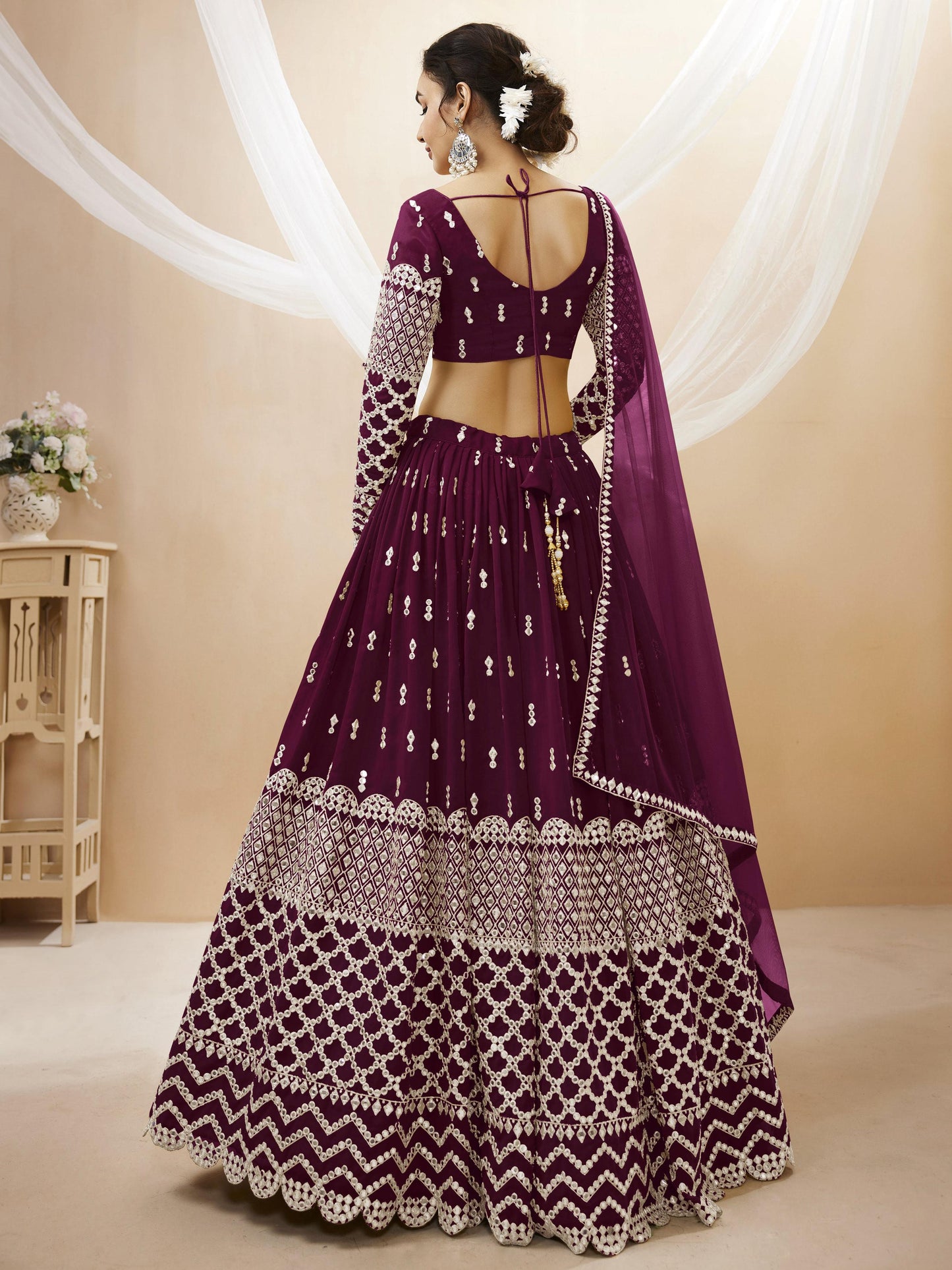 Peaceful Light Georgette Lehenga