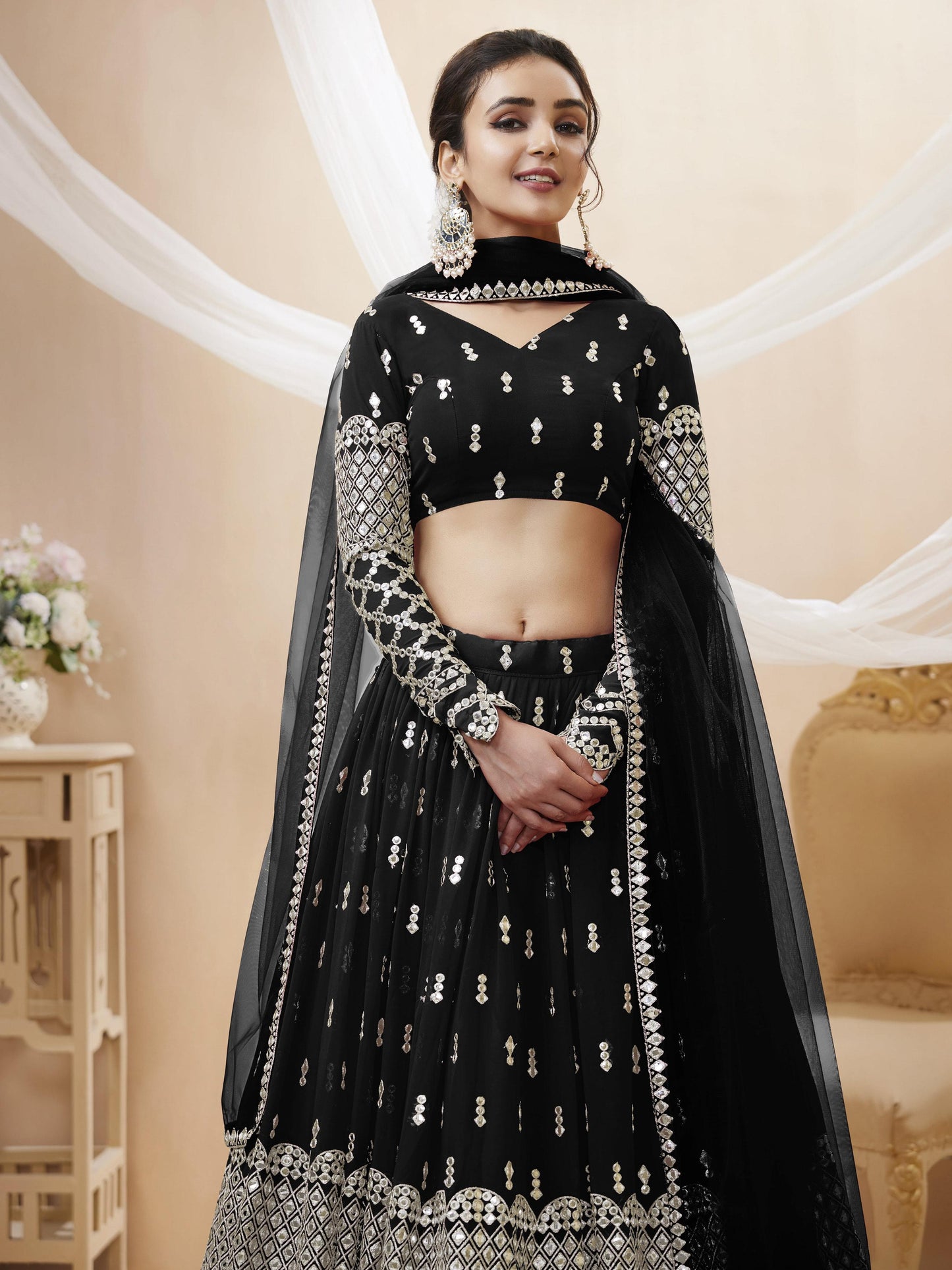 Peaceful Light Georgette Lehenga