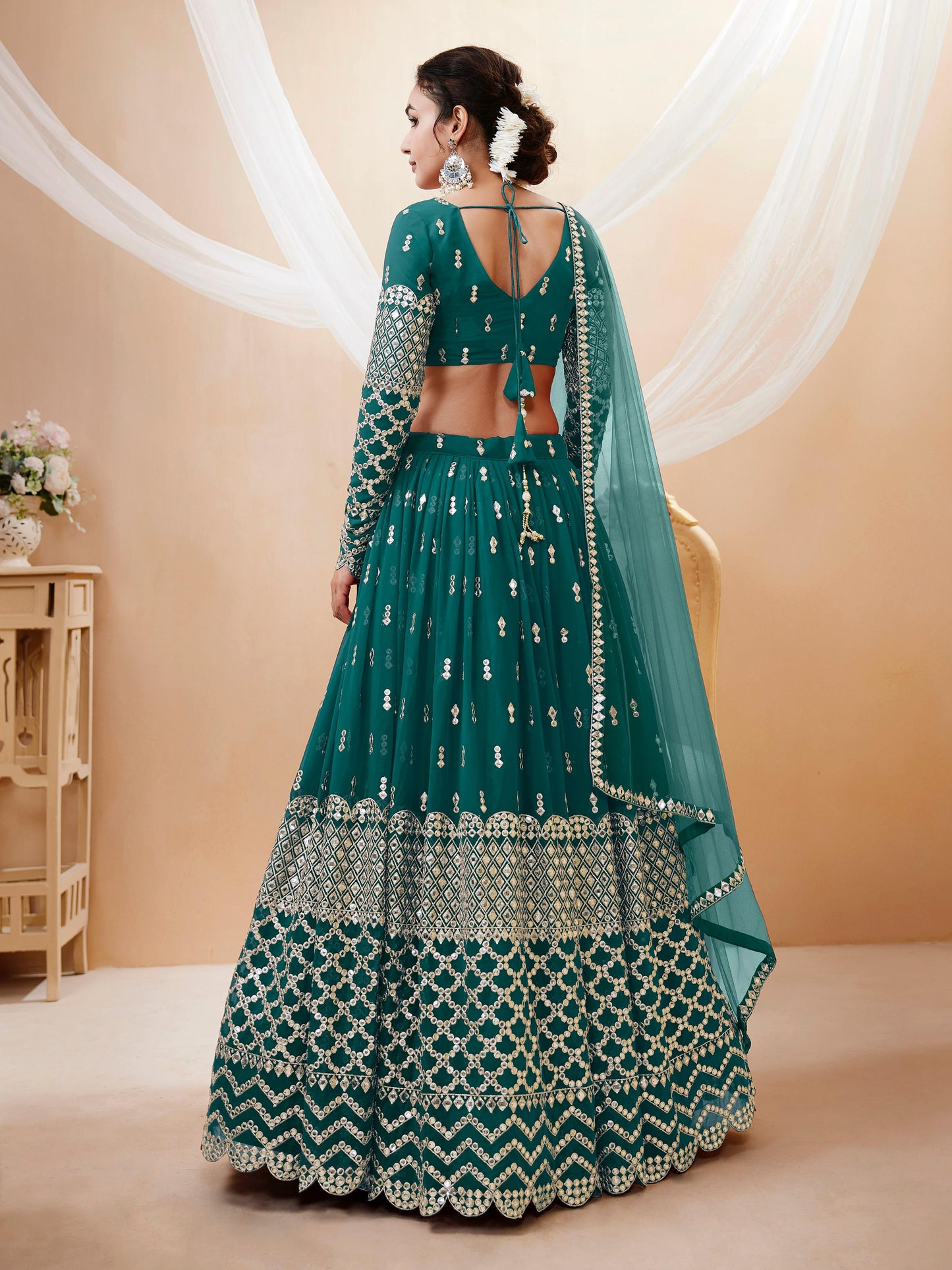 Peaceful Light Georgette Lehenga
