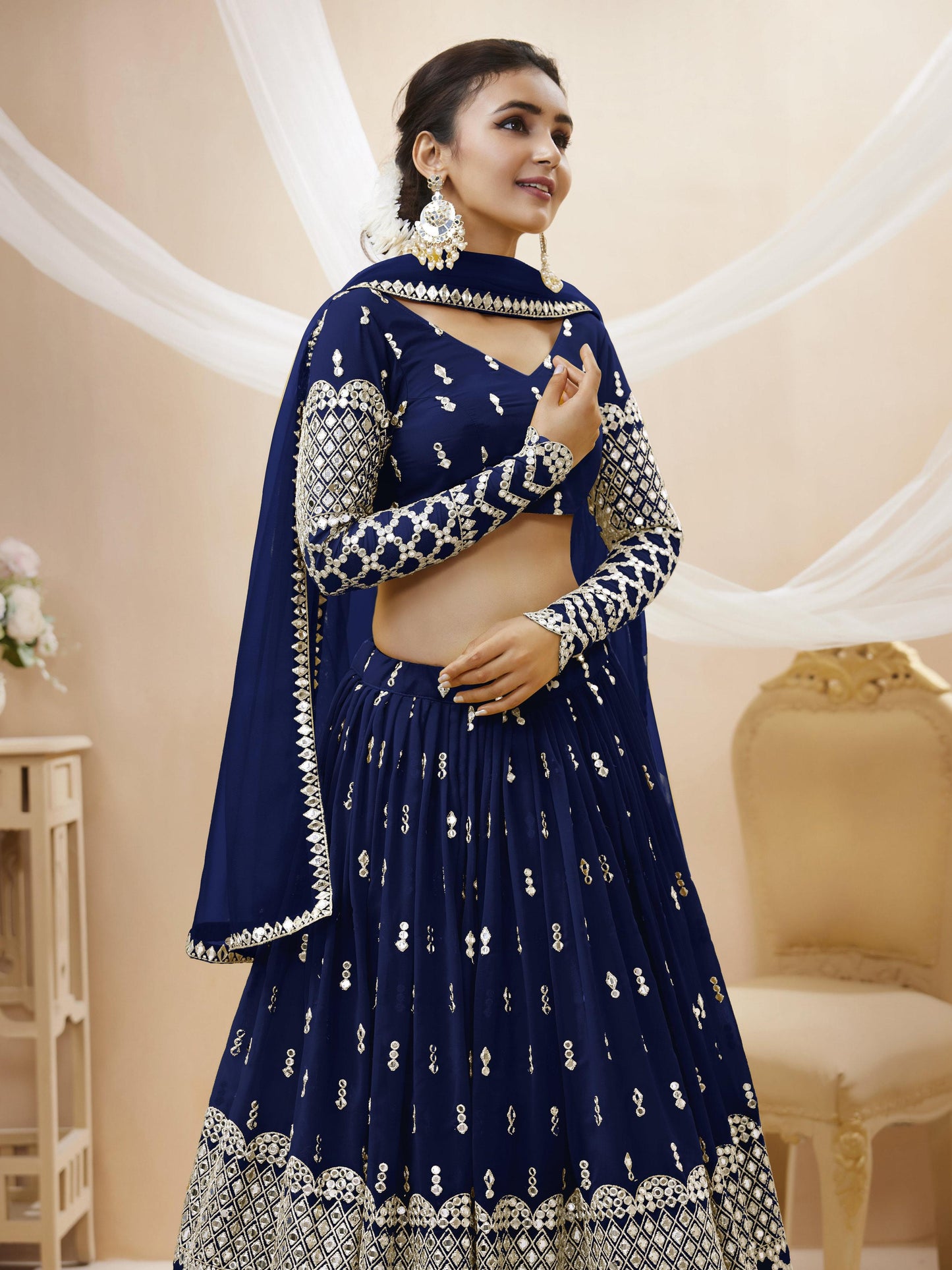 Peaceful Light Georgette Lehenga