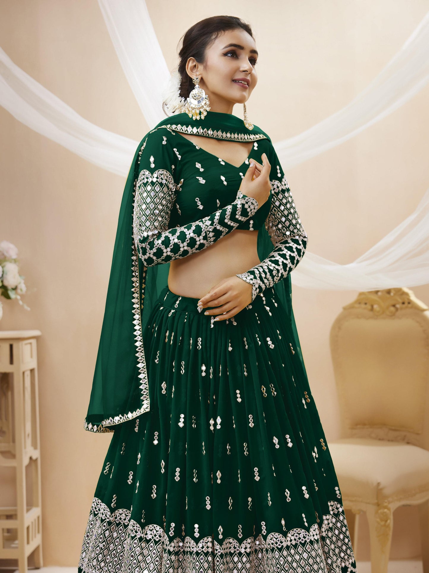 Peaceful Light Georgette Lehenga