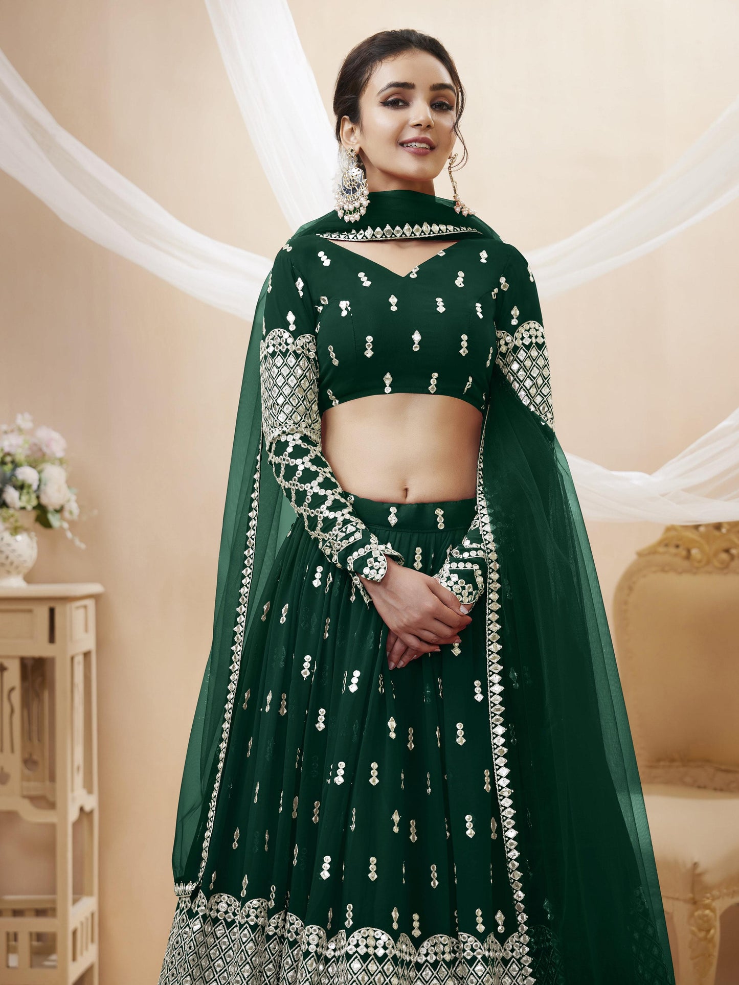 Peaceful Light Georgette Lehenga