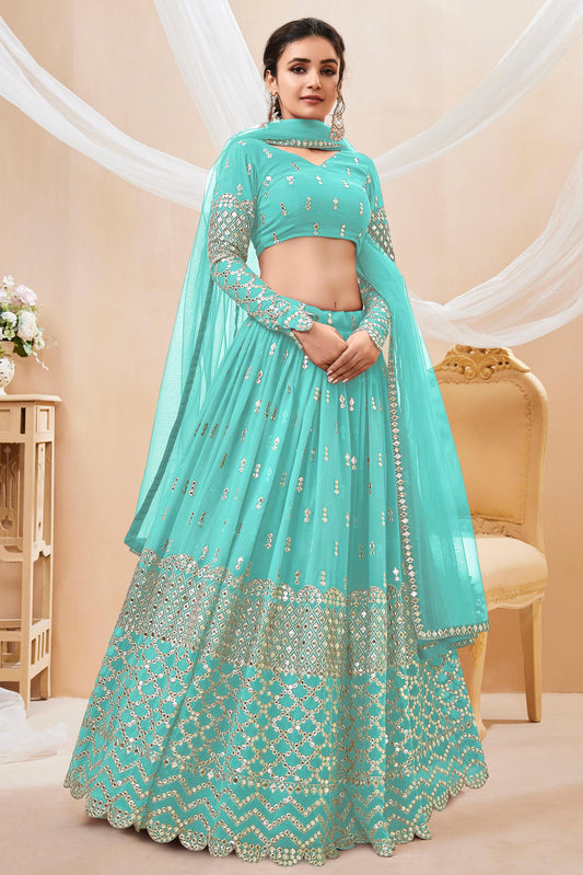 Peaceful Light Georgette Lehenga