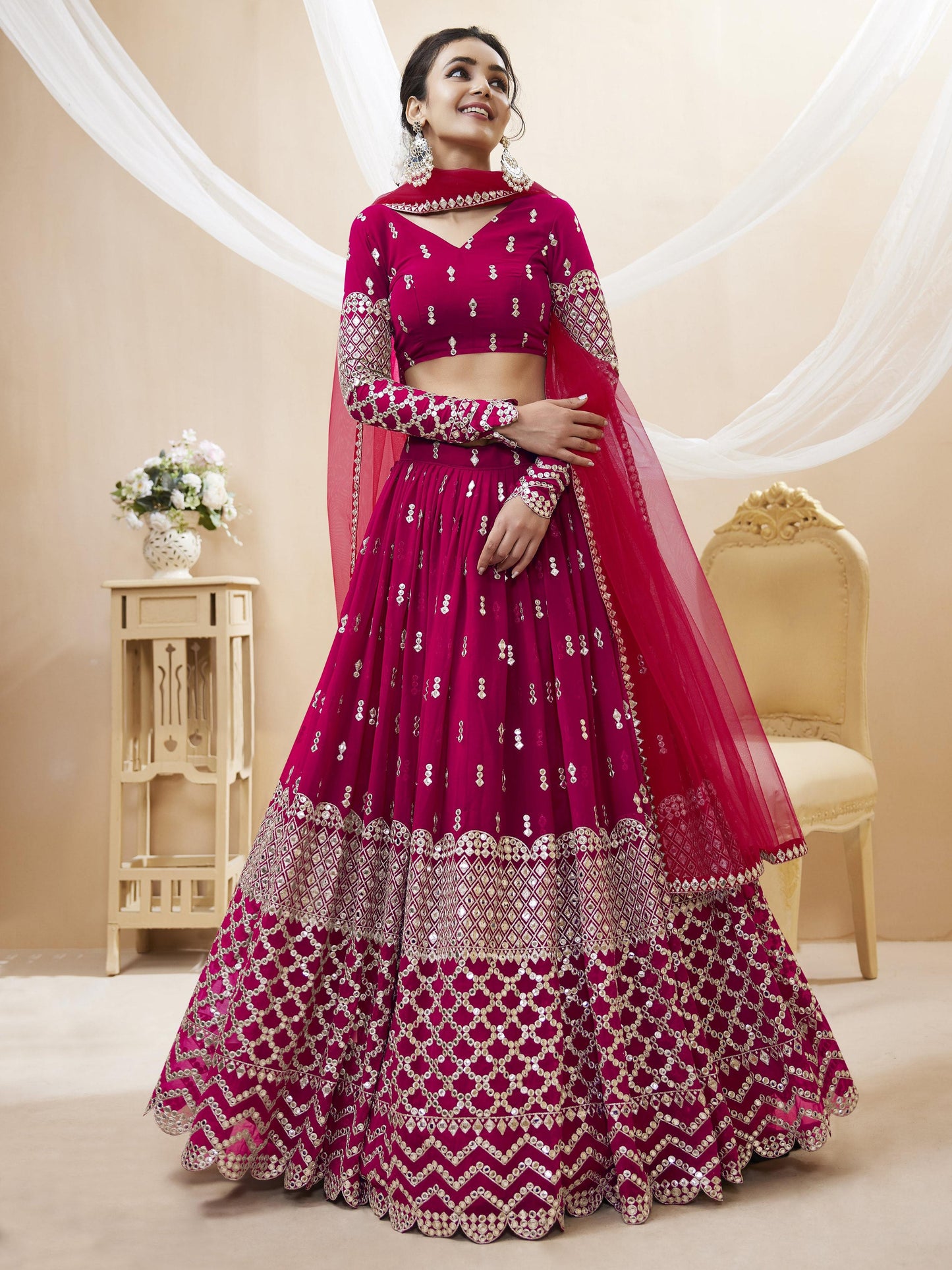 Peaceful Light Georgette Lehenga