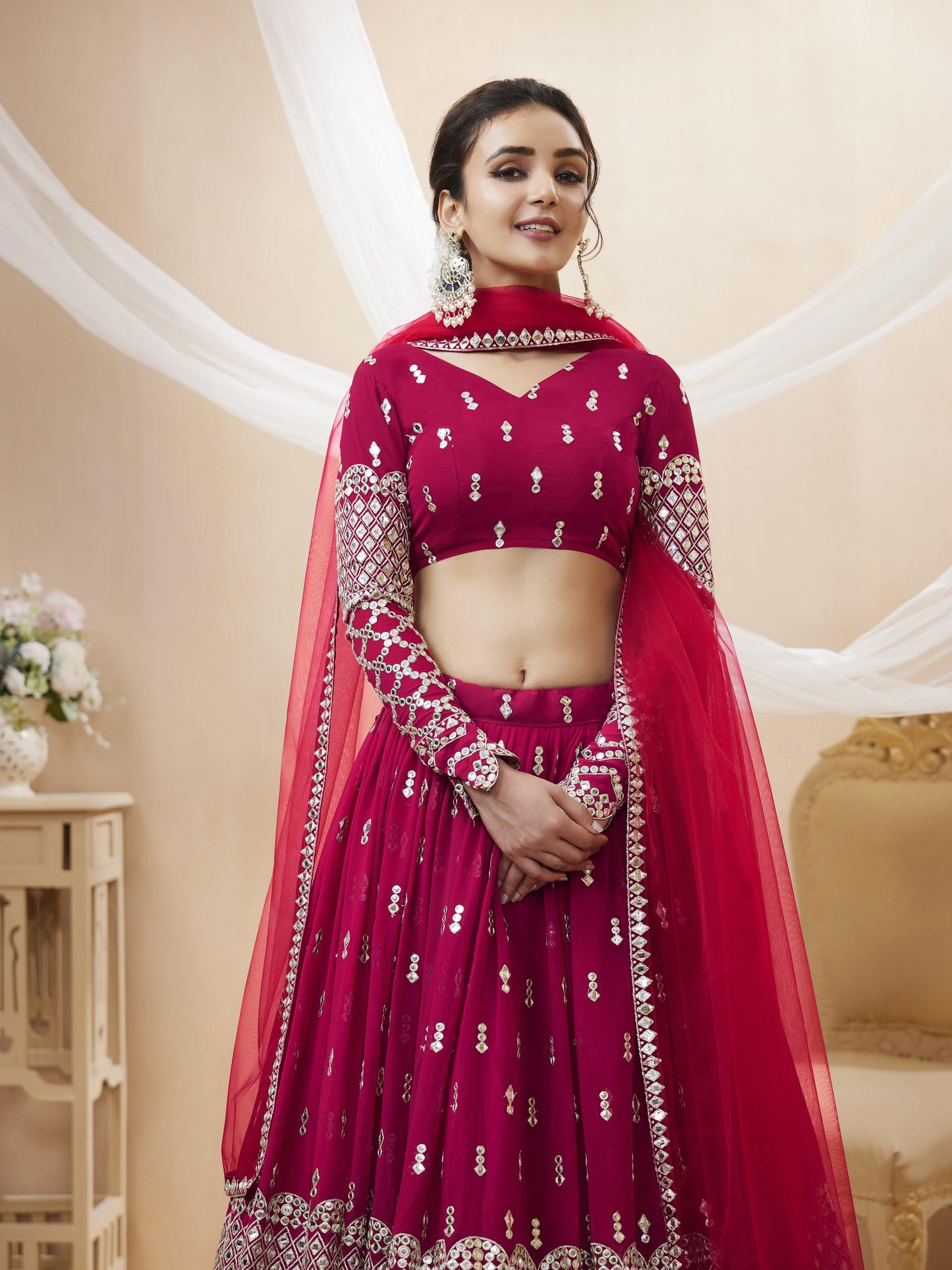Peaceful Light Georgette Lehenga