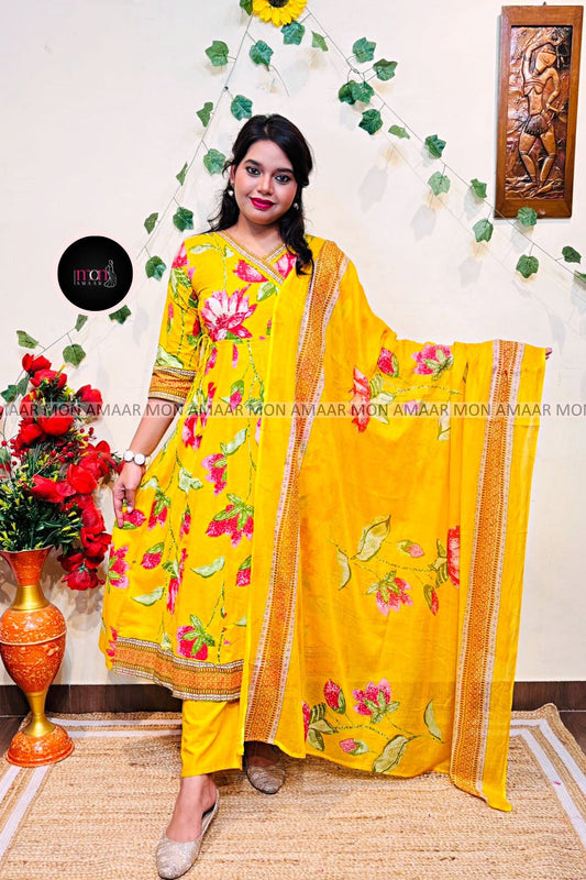 Floral Diva-Cotton Kurti Set