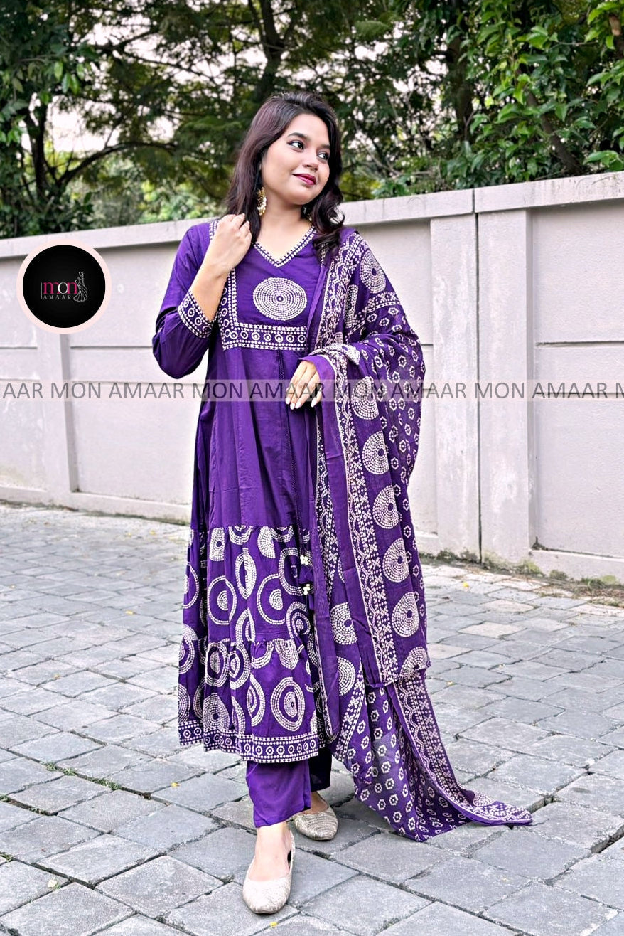 Frame Of Beauty- Cotton Kurti Set