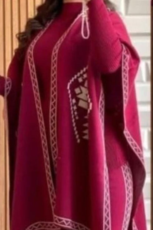 Cozy Charm Woolen Shrug Set