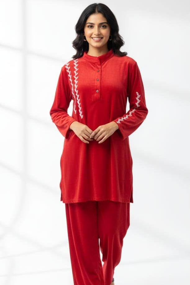 Calynora Velvet Coord Set