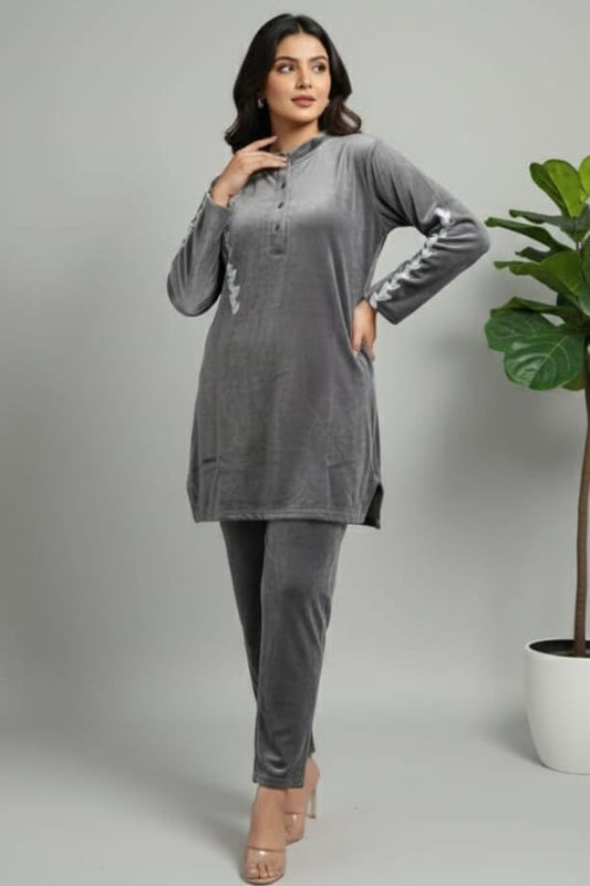 Calynora Velvet Coord Set