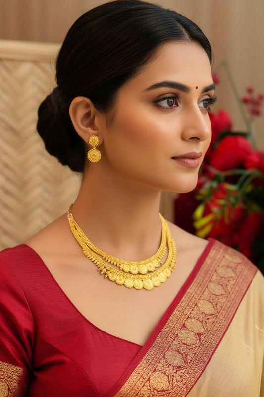 A Suitable Gold Plated  Necklace Set