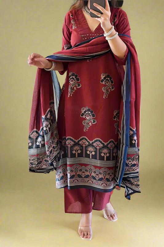 Moody & Artsy Cotton Kurti Set
