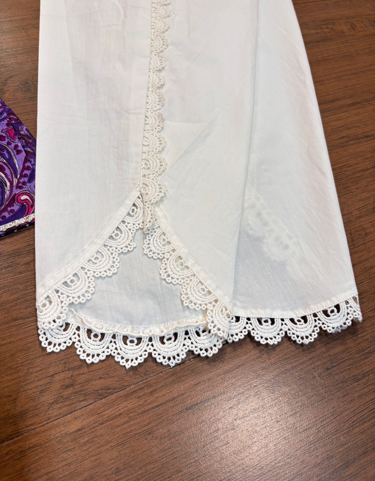 Purple Heart Cotton kurti Set - With Tulip Style Pant