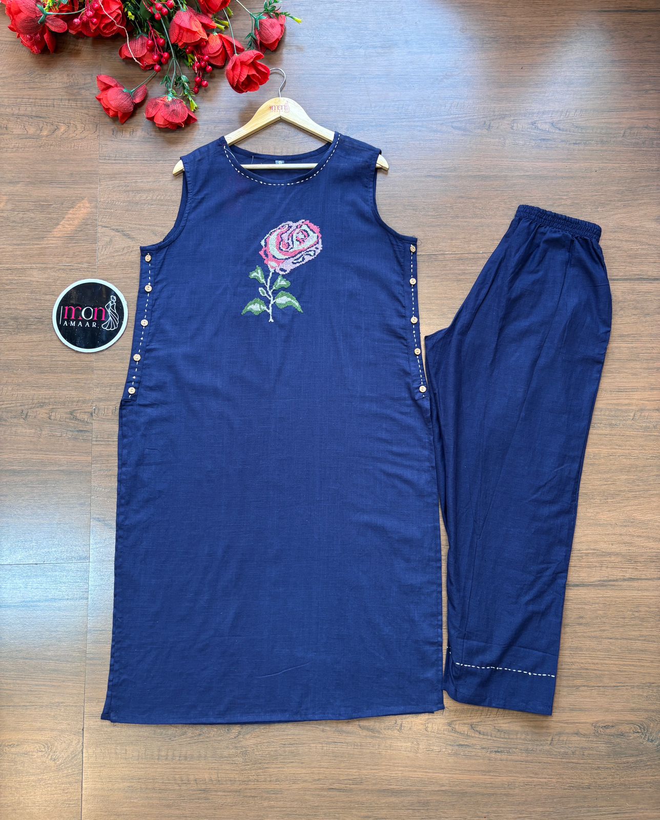 Rose-Cotton Coord Set