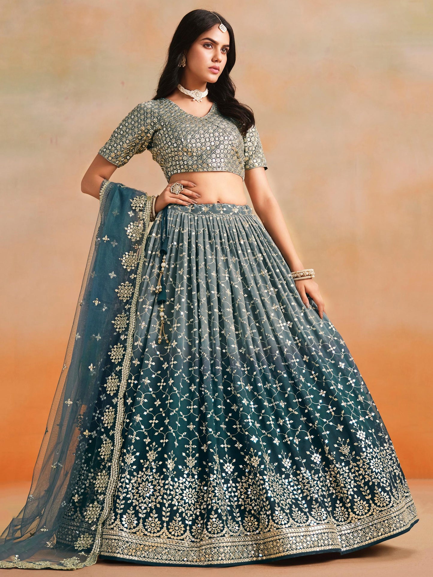 Meher Melody Georgette Lehenga
