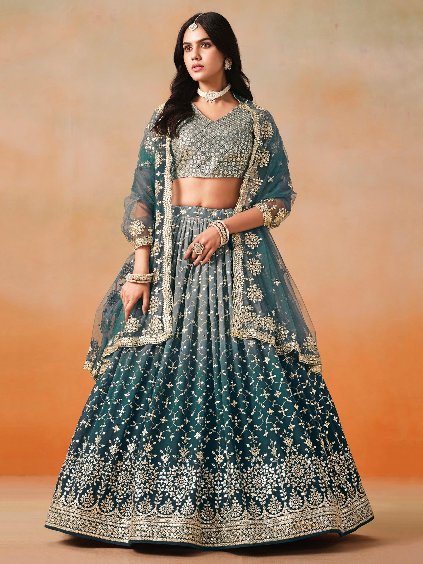 Meher Melody Georgette Lehenga