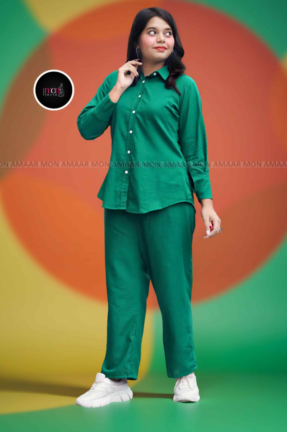 Retro Riser - Cotton Coord Set[ Top , Shirt , Pant]