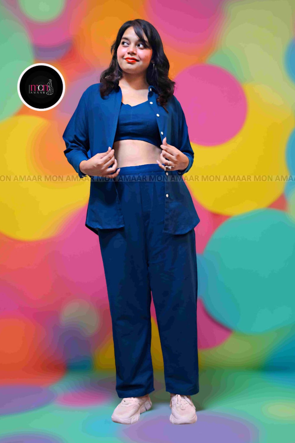 Retro Riser - Cotton Coord Set[ Top , Shirt , Pant]