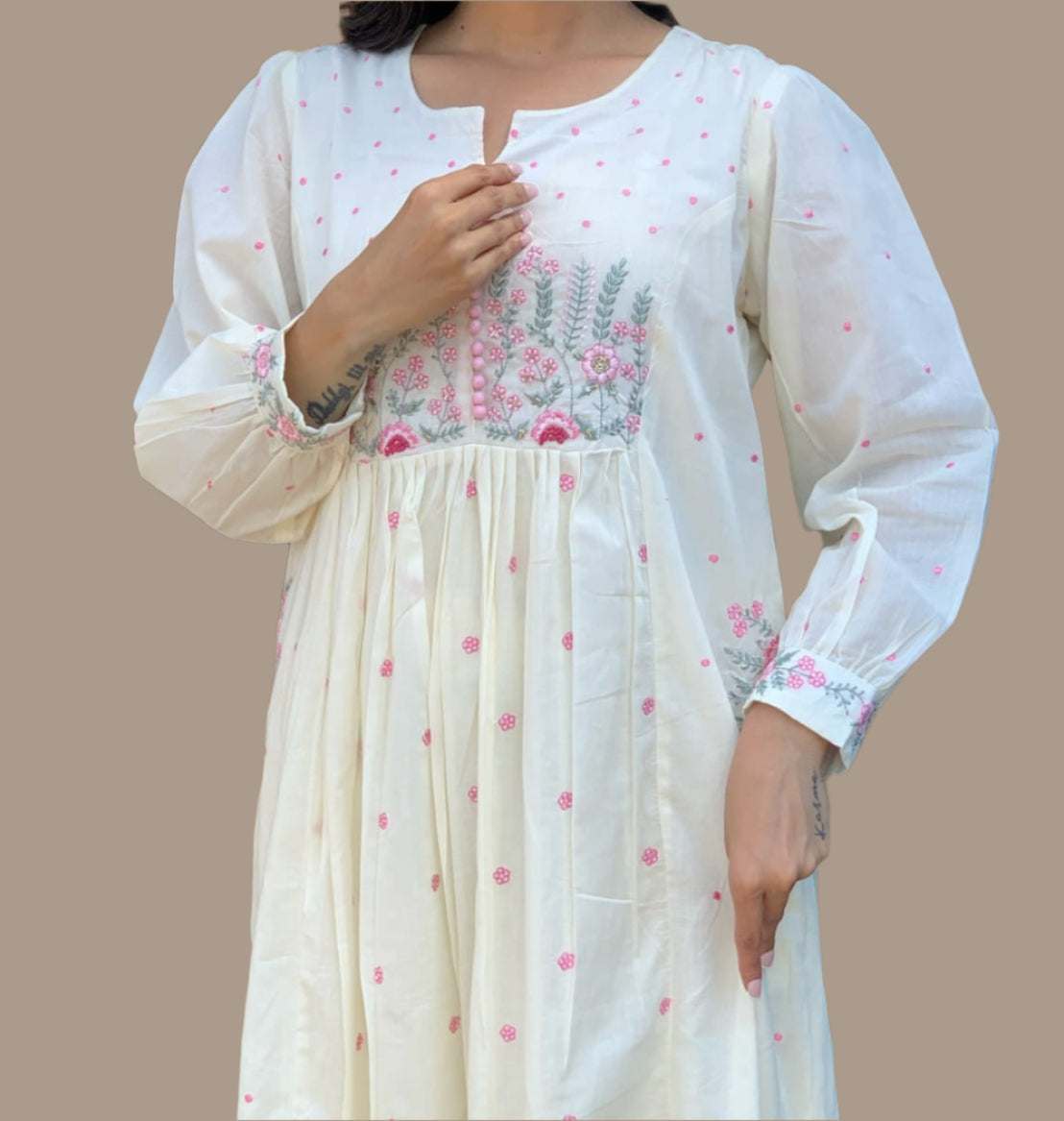 Clouds Wore Me Cotton Kurti Set