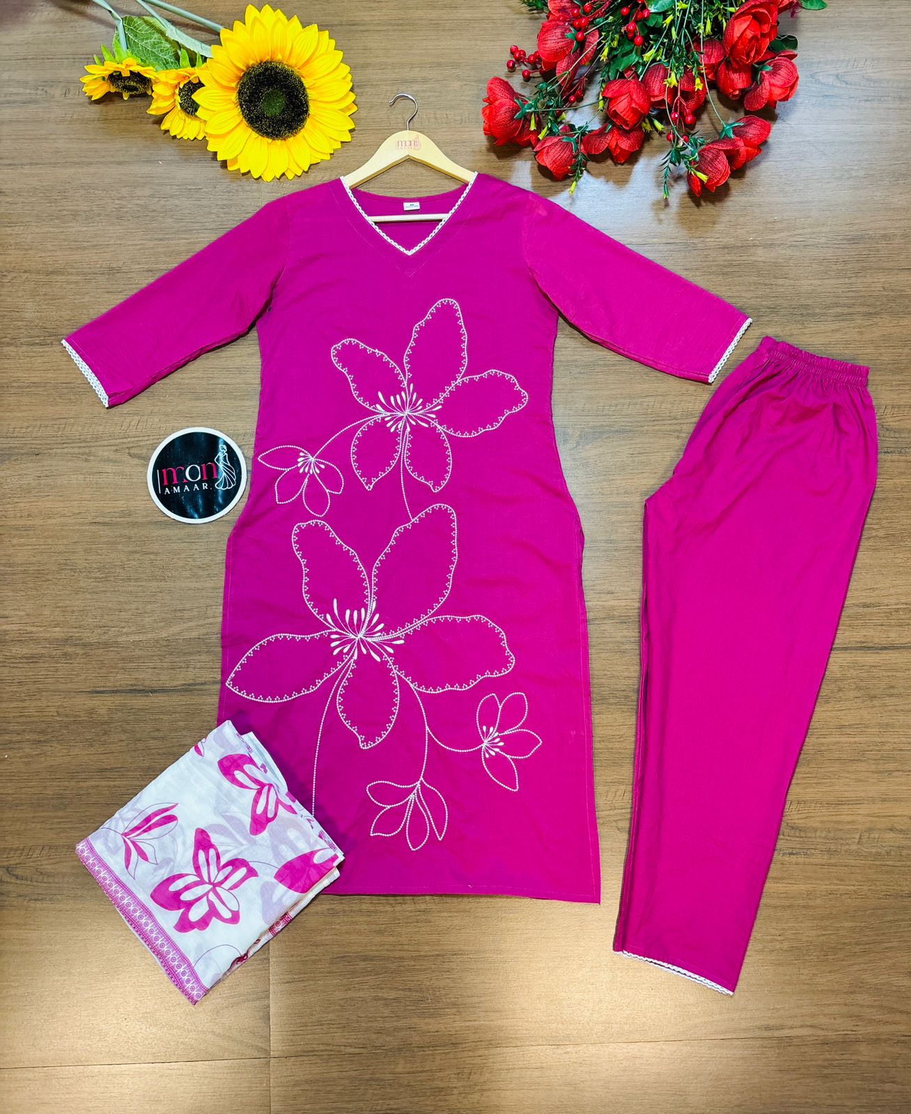 Sweet Pankhuri -Cotton Kurti Set