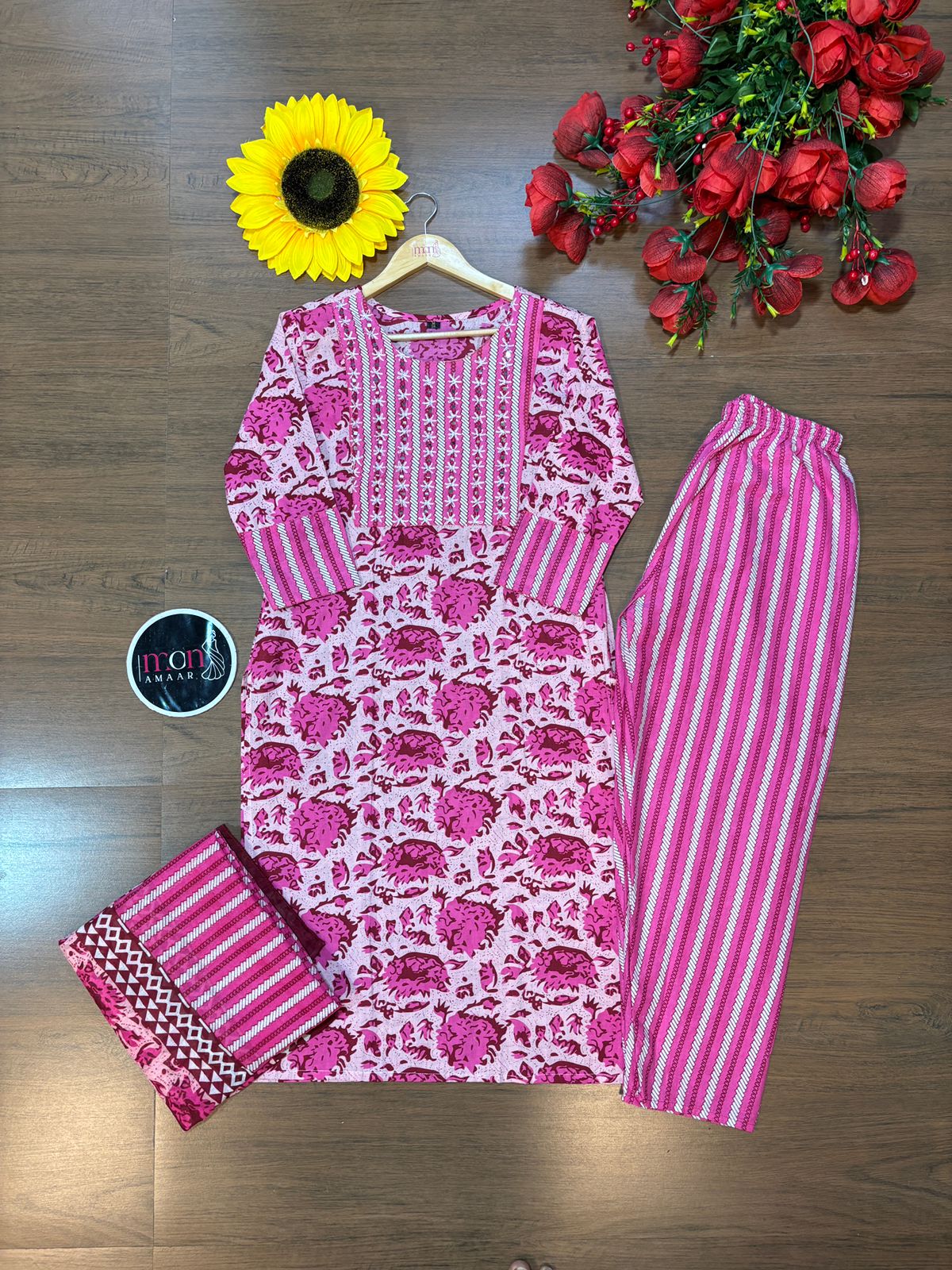 Rosaholic Straight Kurti Set