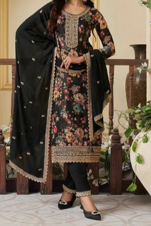 Retro Vibe Chinnon Silk Kurti Set