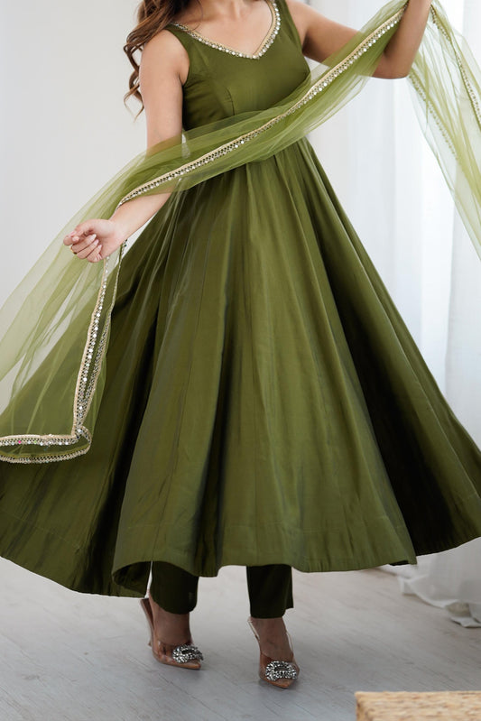 Soul in Shine Chanderi Silk Gown Set